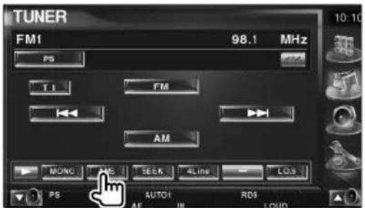 TUNER FM1 98.1 MHz PS T I FM AM MONO AM SEEK 4LIN LO3 PS AUTOI RD5 LOAD