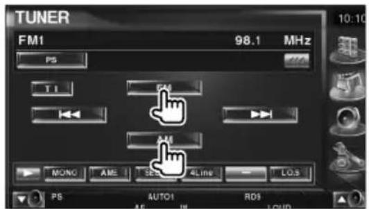 TUNER FM1 98.1 MHz PS T I FM AM MONO AME SEE ALINE LO3 AUTO1 RD5 10:10