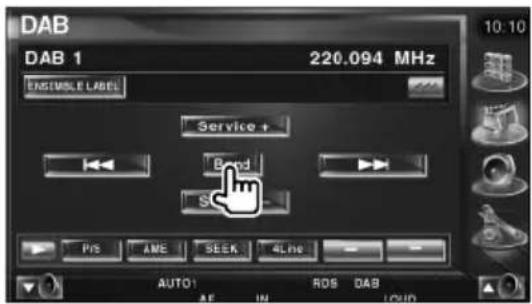 DAB DAB 1 220.094 MHz EASTMABLE LABEL Service + Band S P/S AME SEEK 4Line AUTO RDS DAB AF IN LOGO