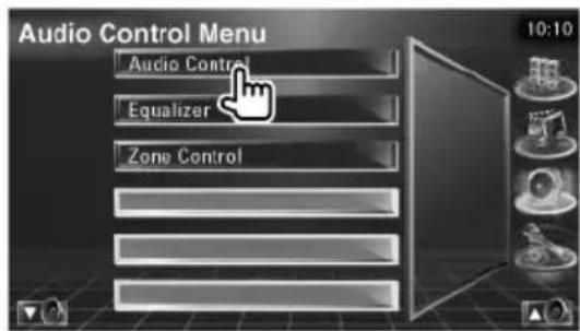 Audio Control Menu Audio Control Equalizer Zone Control