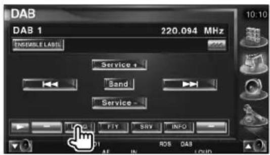 DAB DAB 1 220.094 MHz ENSEMBLE LABEL Service + Band Service - 10:10 FTY SNY INFO D1 AF IN ROS DAB LVID