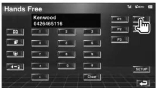 Hands Free Kenwood 0426465116 OK 1 2 3 P1 P2 P3 SETUP Clear