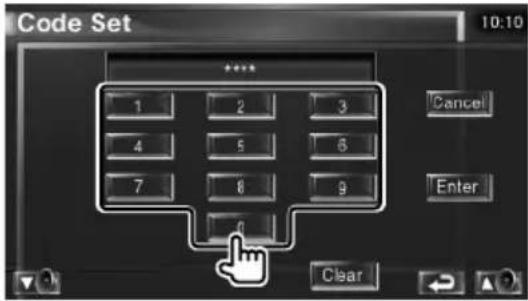 Code Set 10:10 **** 1 2 3 4 5 6 7 8 9 Enter Clear