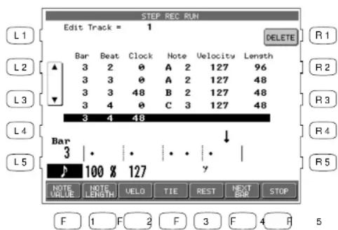 KAWAI CP155 - So geben Sie schrittweise Noten ein: - 1