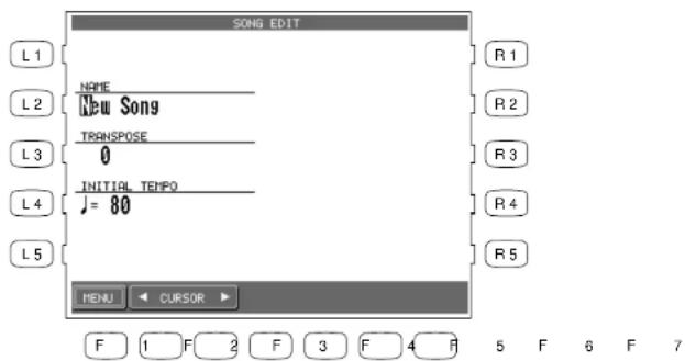 KAWAI CP155 - So benutzen Sie das Song Edit Menü: - 1