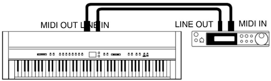 MIDI OUT LINE IN LINE OUT MIDI IN