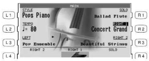 L1 L2 L3 L4 STYLE Pops Piano TEMPO J = 80 LEFT Pop Ensemble RIGHT 2 SOLO Ballad Flute RIGHT 1 Concert Grand BEAUTIFUL STRINES RIGHT 1 SOLO RIGHT 2 R1 R2 R3 R4