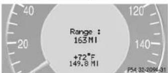 Mercedes-Benz CLK Coupe (2005) - Call up range (distance to empty) - 1