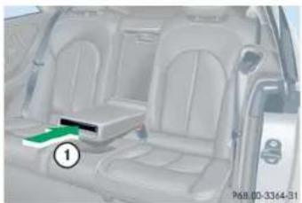 Mercedes-Benz CLK Coupe (2005) - Cup holder in rear seat armrest - 1