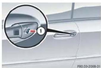 Mercedes-Benz CLK Coupe (2005) - Unlocking/locking in an emergency - 1