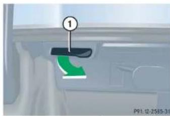 Mercedes-Benz CLK Coupe (2005) - Folding the backrest forward - 1