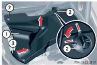Mercedes-Benz CLK Coupe (2005) - Fuse box in engine compartment - 1