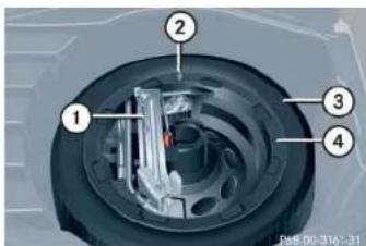 Mercedes-Benz CLK Coupe (2005) - Removing the Minispare wheel - 1