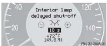 Mercedes-Benz CLK Coupe (2005) - Setting interior lighting delayed shut-off - 1