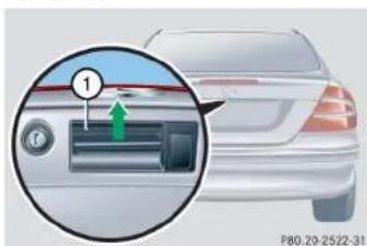 Mercedes-Benz CLK Coupe (2005) - Unlocking and opening the trunk lid - 1