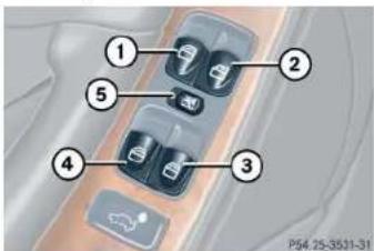 Mercedes-Benz CLK Coupe (2005) - Opening and closing the windows - 1