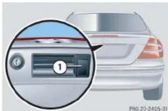 Mercedes-Benz CLK Coupe (2005) - Global locking using the lock button at trunk lid - 1