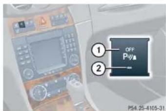 Mercedes-Benz CLK Coupe (2005) - Switching the Parktronic system on/off - 1