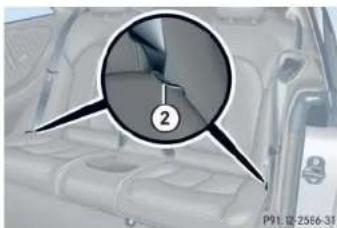 Mercedes-Benz CLK Coupe (2005) - Folding the backrest forward - 2