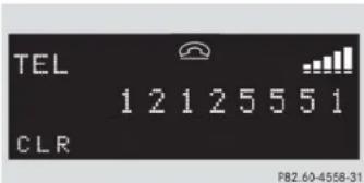 Mercedes-Benz CLK Coupe (2005) - Entering a telephone number and starting the dialing process - 1
