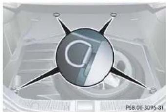 Mercedes-Benz CLK Coupe (2005) - Cargo tie-down rings - 1