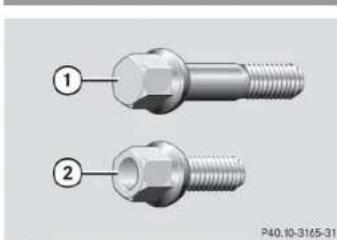 Mercedes-Benz CLK Coupe (2005) - Spare wheel bolts - 1