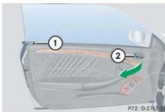 Mercedes-Benz CLK Coupe (2005) - Opening the doors from the inside - 1