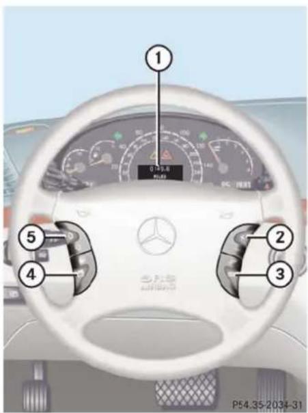 Mercedes-Benz CL-Class (2003) - Multifunction steering wheel - 1