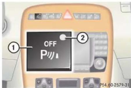 Mercedes-Benz CL-Class (2003) - Switching the Parktronic system on/off - 1
