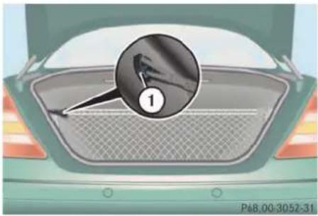 Mercedes-Benz CL-Class (2003) - Parcel net in trunk - 1