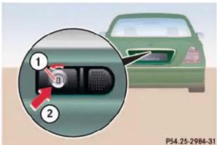 Mercedes-Benz CL-Class (2003) - Unlocking the trunk - 1