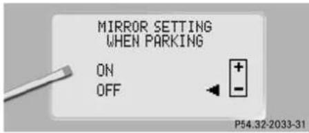 Mercedes-Benz CL-Class (2003) - Setting parking position for exterior rear view mirror - 1
