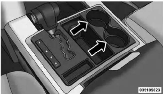 RAM 3500 (2015) - Front Instrument Panel Cupholders — Floor Mounted Shifter - 1
