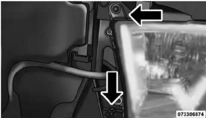 RAM 3500 (2015) - Base Quad / Premium Bi-Halogen: Low Beam Headlamp, High Beam Headlamp, Front Park And Turn — If Equipped - 1