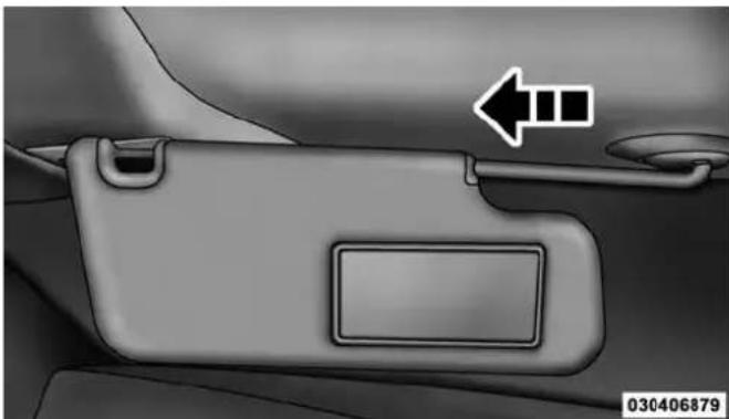 RAM 3500 (2015) - UNDERSTANDING THE FEATURES OF YOUR VEHICLE "Slide-On-Rod" Features Of Sun Visor — If Equipped - 1