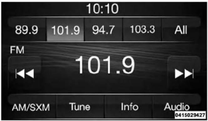 10:10 89.9 101.9 94.7 103.3 All FM 101.9 AM/SXM Tune Info Audio 0415029427