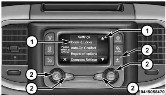 Settings Doors & Locks Please select a settings Auto-On Comfort Engine off options Compass Settings 1 2 2 2 10415058470
