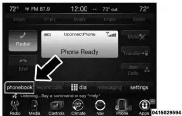 72° FM 87.9 12:00 -- 73° out. 72° Empty Empty Empty Empty Empty Redial UconnectPhone Mute Phone Ready Transfer End Join Calls phonebook recent calls dial messaging settings Listening...Say a command or say "Help" Radio Media Controls Climate Nav Phone Apps 0415029594