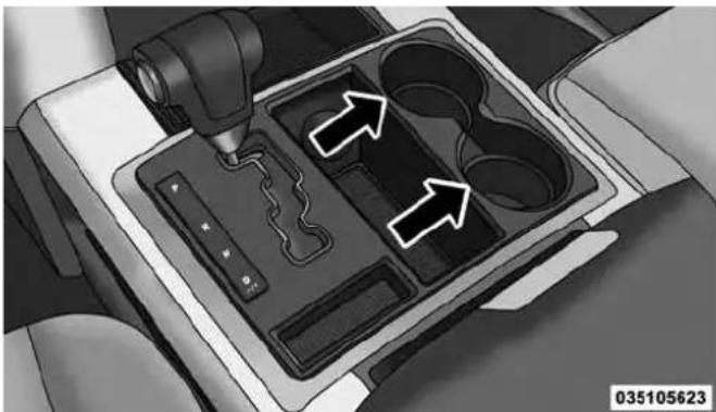 RAM 2500 (2015) - Front Instrument Panel Cupholders — Floor Mounted Shifter - 1