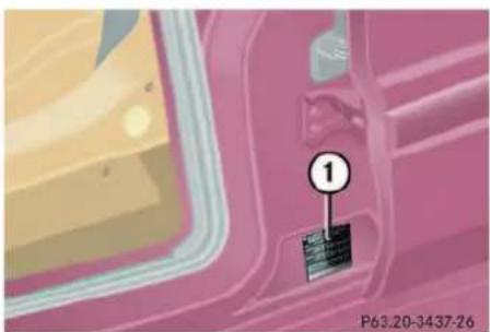 Mercedes-Benz ML-Class (2003) - Identification labels Identification labels - 1