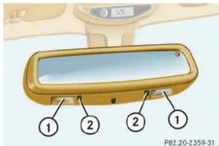Mercedes-Benz ML-Class (2003) - Reading lamps in inside rear view mirror - 1