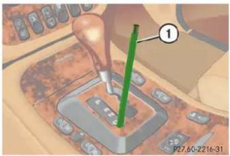Mercedes-Benz ML-Class (2003) - Manually unlocking the transmission selector lever - 1