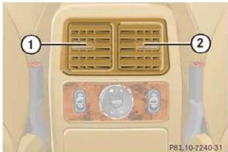 Mercedes-Benz ML-Class (2003) - Rear passenger compartment air outlets - 1