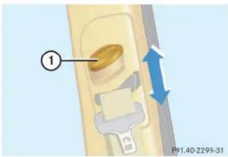 Mercedes-Benz ML-Class (2003) - Seat belt height adjustment - 1