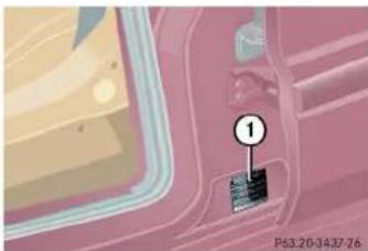 Mercedes-Benz M-Class (2004) - ▼Identification labels - 1