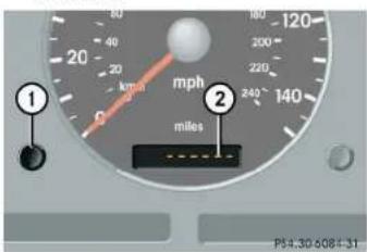 Mercedes-Benz M-Class (2004) - Checking engine oil level via display - 1