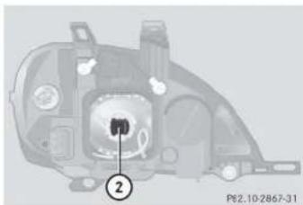 Mercedes-Benz M-Class (2004) - Replacing bulbs for front lamps - 2