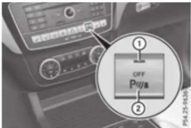 Mercedes-Benz GLE-Class AMG (2017) - Deactivating or activating Parking Assist PARKTRONIC - 1