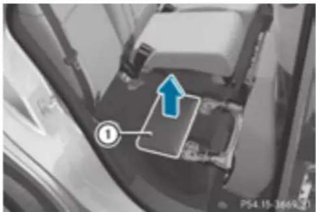 Mercedes-Benz GLE-Class AMG (2017) - Fuse box under the rear bench seat - 1