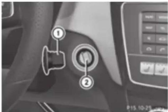 Mercedes-Benz GLE-Class AMG (2017) - Key positions with the Start/Stop button - 1